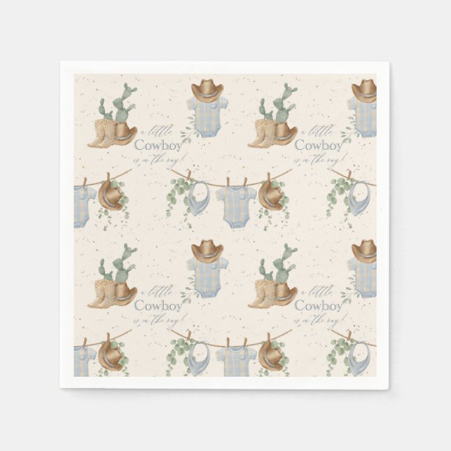 Servilleta De Papel Un Baby Shower de un niñito (Anverso)