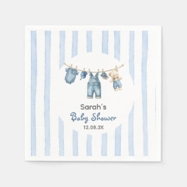 Servilleta De Papel Un Baby Shower Jean azul