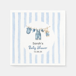 Servilleta De Papel Un Baby Shower Jean azul
