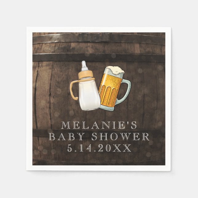 Servilleta De Papel Un bebé está preparando Baby Shower (Anverso)