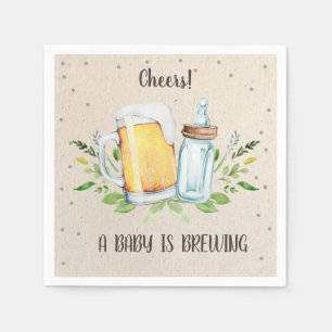 Servilleta De Papel Un bebé está preparando Baby Shower de hierbas par