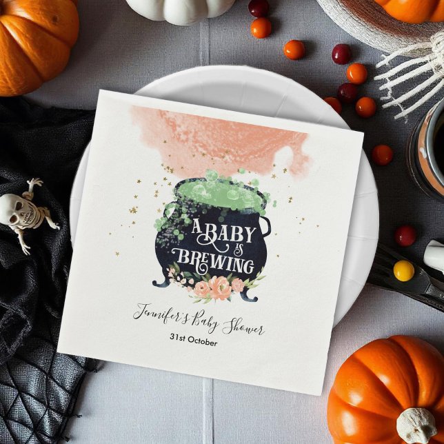 Servilleta De Papel un bebé está preparando Baby Shower Peach de Hallo (Subido por el creador)