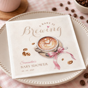 Servilleta De Papel Un bebé está preparando café regalo rosa bebé show