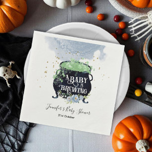 Servilleta De Papel un bebé está preparando Halloween Baby Shower Blue