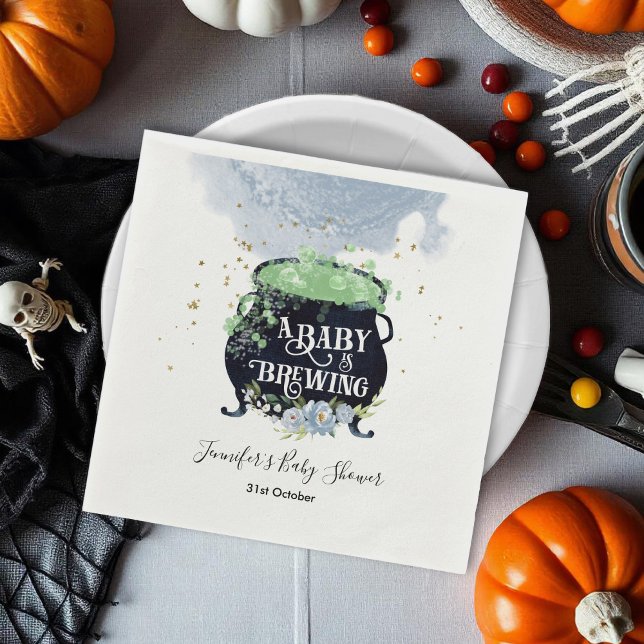 Servilleta De Papel un bebé está preparando Halloween Baby Shower Blue (Subido por el creador)