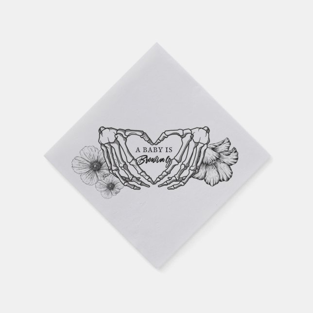 Servilleta De Papel Un bebé está preparando Skulls & Flowers Baby Show (Borde)