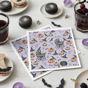 Servilleta De Papel Un bebé está preparando un bebé victoriano morado 