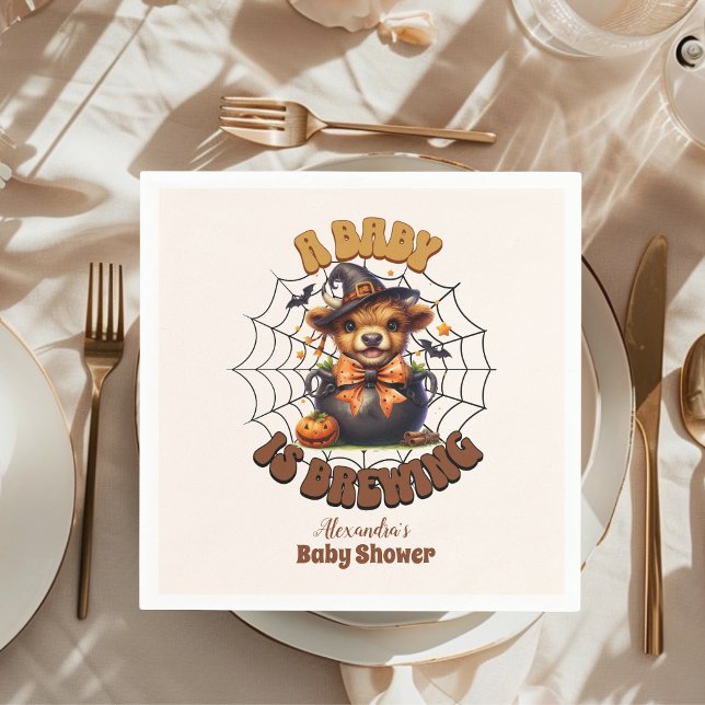 Servilleta De Papel Un bebé prepara Baby Shower de Halloween (Subido por el creador)
