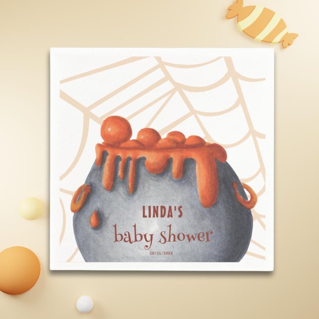 Servilleta De Papel Un bebé prepara Baby Shower de Halloween (Subido por el creador)