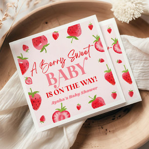 Servilleta De Papel Un Berry Sweet Baby Strawberry Baby Shower