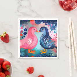 Servilleta De Papel "Un beso en las plumas" Feliz Día de San Valentín