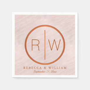 Servilleta De Papel Un Boda de color de agua rosada de Rubor