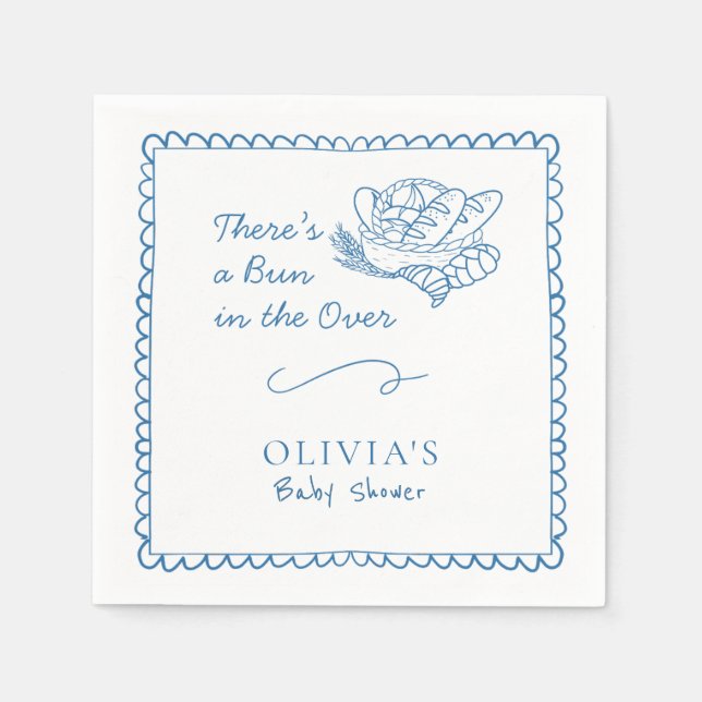 Servilleta De Papel Un bollo en las servilletas rusticas de Baby Showe (Anverso)