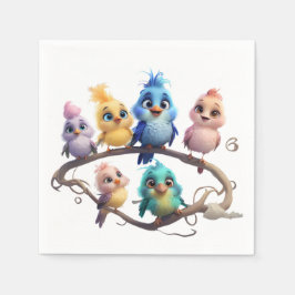 Servilleta De Papel Un bonito desfile de pájaros personalizados en col
