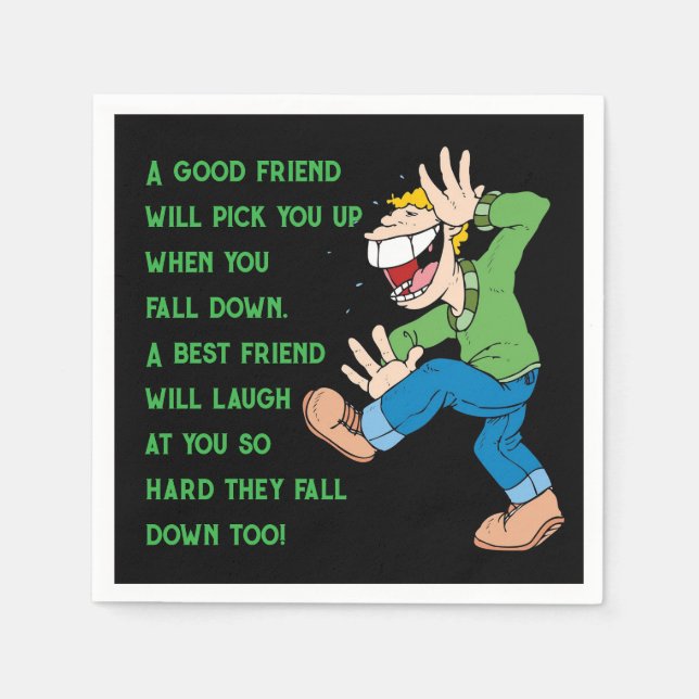 Servilleta De Papel "Un buen amigo" - Funny Cocktail Napkin (Anverso)