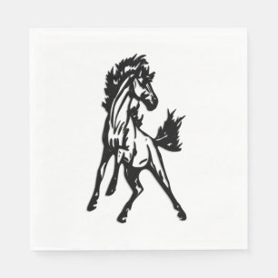 Servilleta De Papel Un caballo saltando con brío en la naturaleza