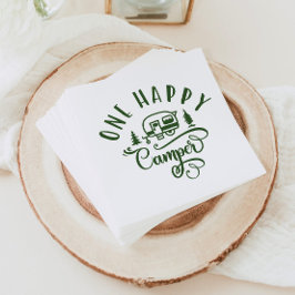 Servilleta De Papel Un camper feliz verde Minimalista primer cumpleaño