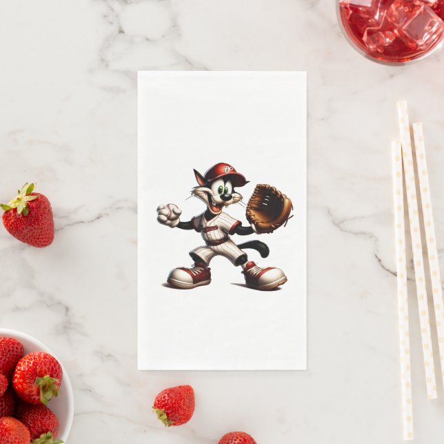 Servilleta De Papel Un cántaro de béisbol para gato tonto se levanta (In situ)