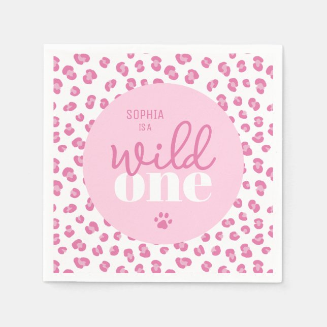 Servilleta De Papel Un Chica salvaje lindo Fiesta de cumpleaños (Anverso)