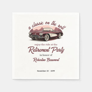 Servilleta De Papel Un Clásico en la Fiesta de Retiro del Coche Retro