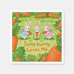 Servilleta De Papel Un conejo de Pascua me ama