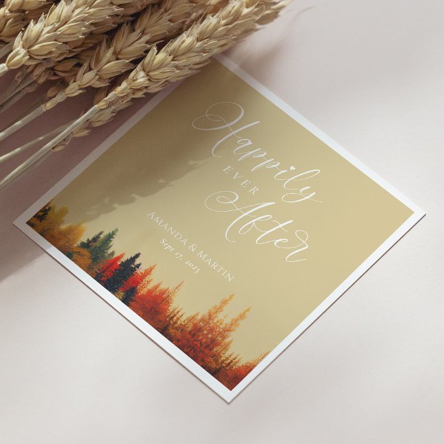 Servilleta De Papel Un cuento de hadas "Feliz eterno después": Boda de (A Fairytale "Happily Ever After": Fall Wedding Napkins)