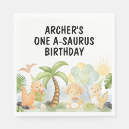 Servilleta De Papel Un cumpleaños de dinosaurio a-saurus