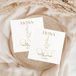 Servilleta De Papel Un cumpleaños de Silly Goose Gingham