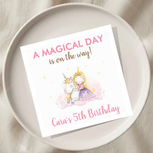 Servilleta De Papel Un cumpleaños de unicornio de día mágico