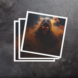 Servilleta De Papel Un demonio oscuro con naranja humo halloween