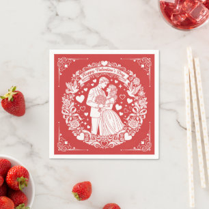 Servilleta De Papel Un Día de San Valentín vintage atemporal