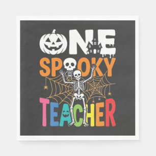 Servilleta De Papel Un diseño de Halloween de un profesor espeluznante