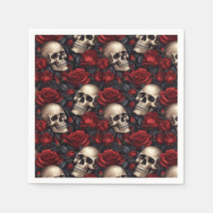Servilleta De Papel Un diseño de la serie A Skull and Roses 10