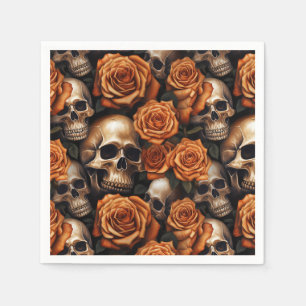 Servilleta De Papel Un diseño de la serie A Skull and Roses 9