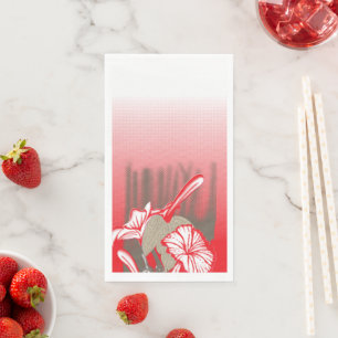 Servilleta De Papel Un diseño gráfico vibrante presenta un patrón rojo