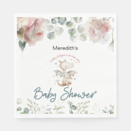 Servilleta De Papel Un dragón de bebé va camino a Baby Shower