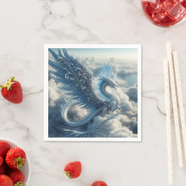 Servilleta De Papel Un dragón rodeado de nubes