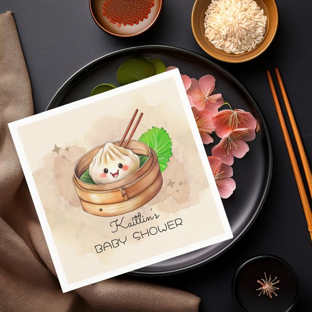 Servilleta De Papel Un dulce y pequeño asunto de Kwai Baby Shower (A Sweet Little Dumpling Kwai Theme Baby Shower Paper Napkins)
