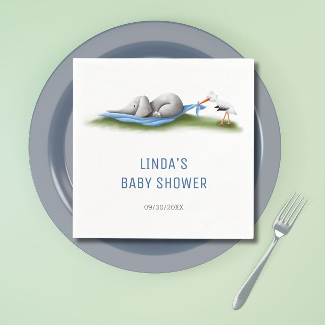 Servilleta De Papel Un elefante moderno lindo Baby Shower (Subido por el creador)
