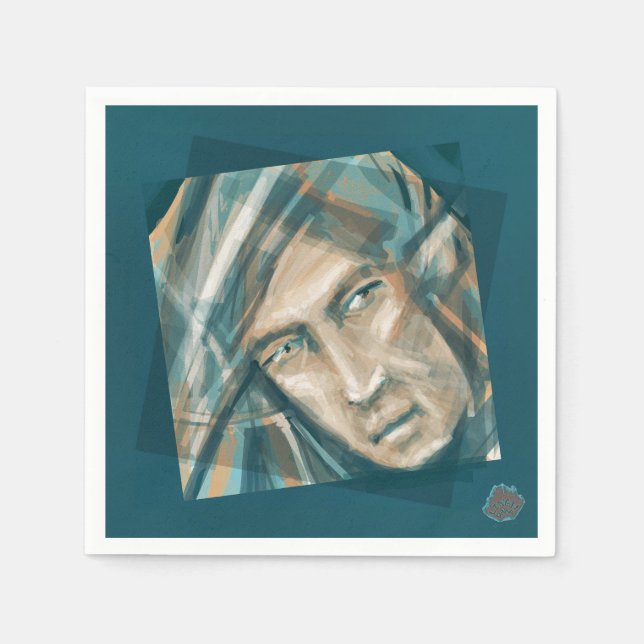 Servilleta De Papel Un elfo verde desafiante (Anverso)