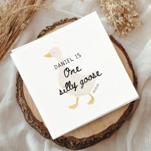 Servilleta De Papel Un favor del primer cumpleaños de Silly Goose