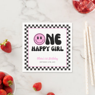 Servilleta De Papel Un feliz Chica Rosa Feliz Cumpleaños