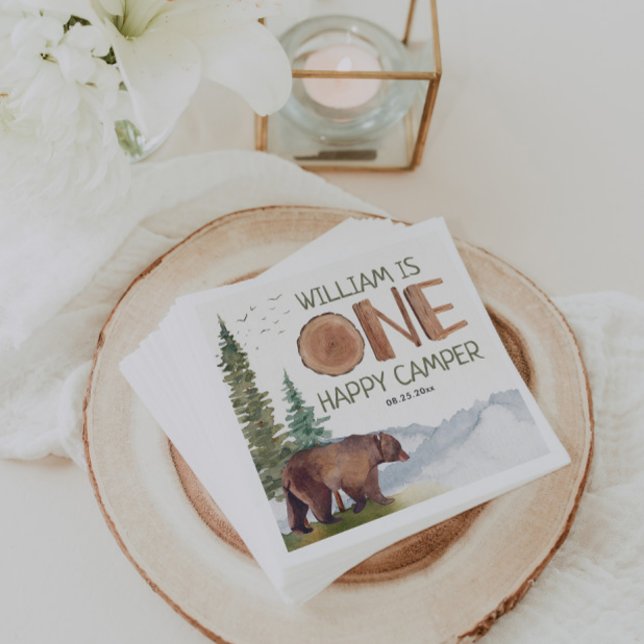 Servilleta De Papel Un feliz cumpleaños del oso de camper (Subido por el creador)