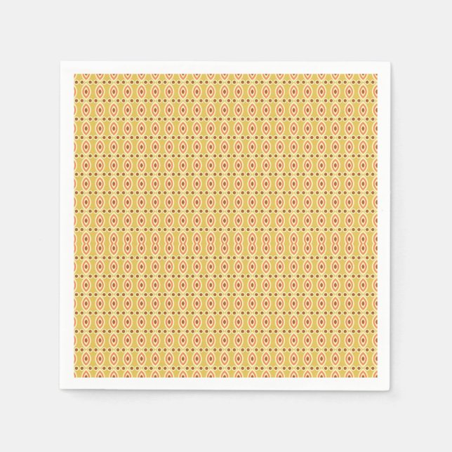 Servilleta De Papel un fondo naranja y amarillo con círculos (Anverso)