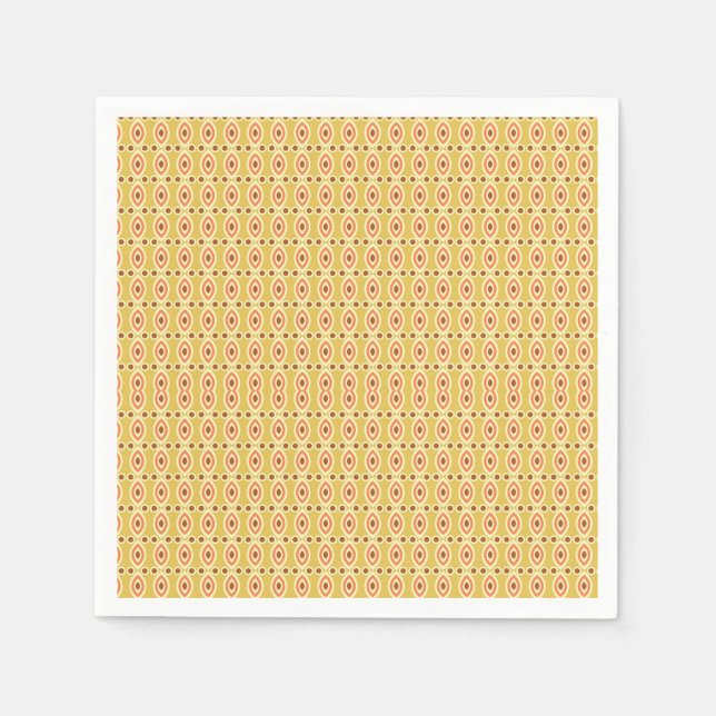 Servilleta De Papel un fondo naranja y amarillo con círculos (Anverso)