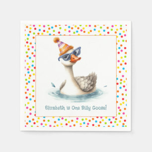Servilleta De Papel "Un ganso tonto" Fiesta de primer cumpleaños