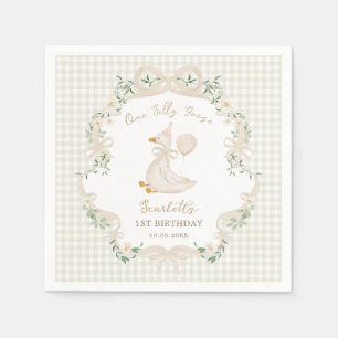 Servilleta De Papel Un ganso tonto neutral arco cumpleaños 1
