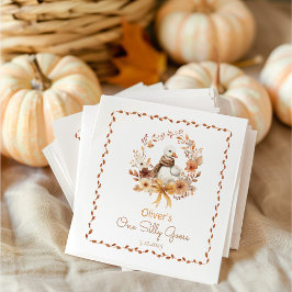 Servilleta De Papel Un Ganso Tonto Rústico Otoño Cumpleaños 1