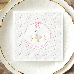 Servilleta De Papel Un ganso tonto vintage floral 1er cumpleaños