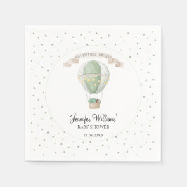Servilleta De Papel Un globo de aire caliente verde bebé ducha napas d